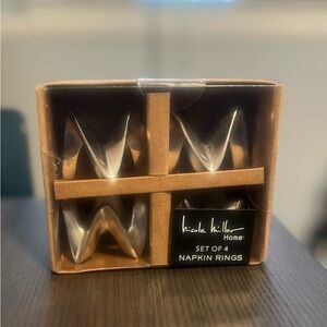 Nicole Miller Home Silver Napkin Rings Set